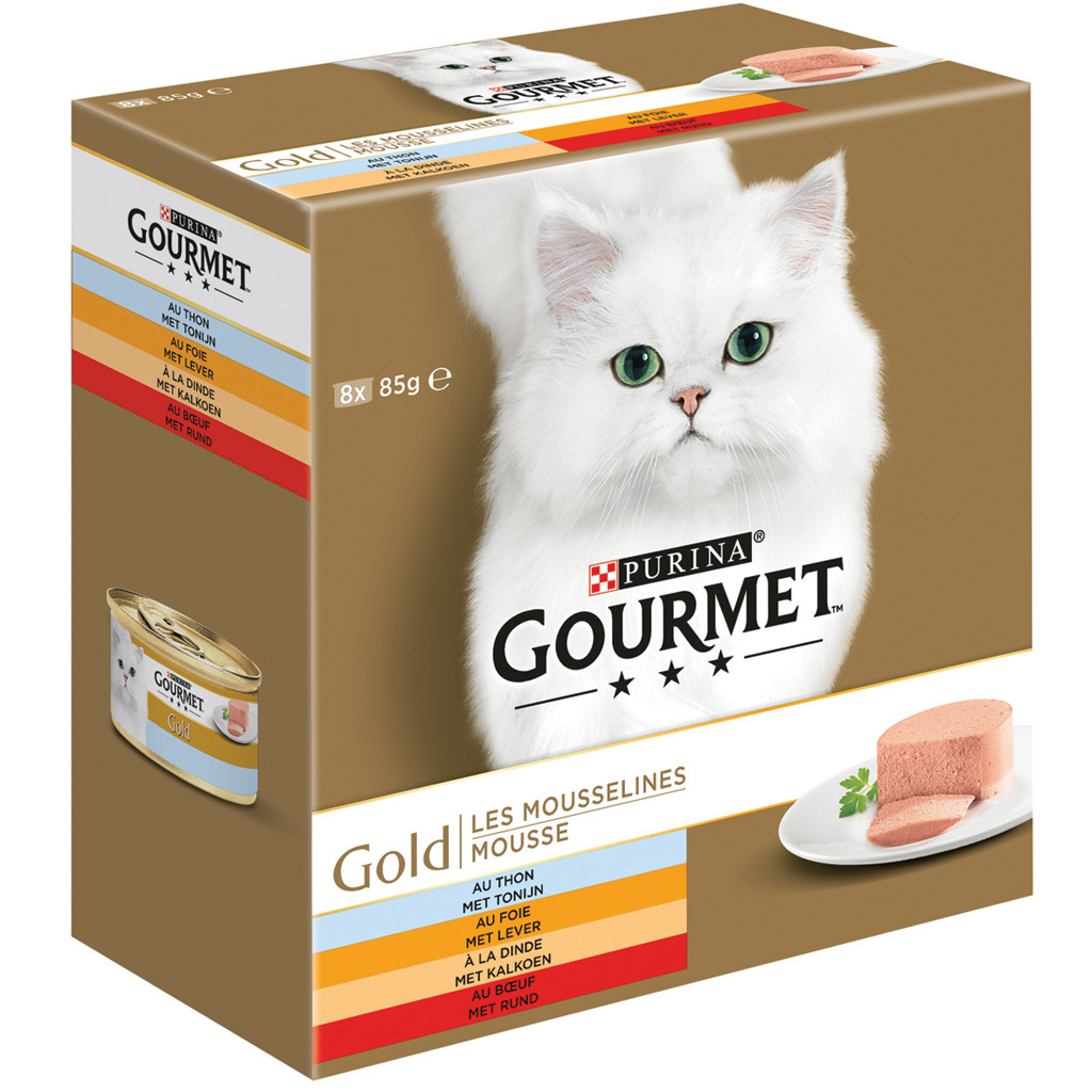 Gourmet kattenvoer Gold Mousse 8 x 85 gr